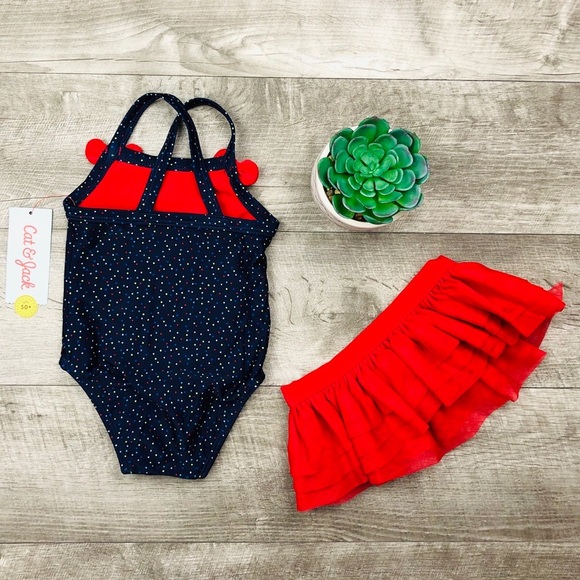 NWT CAT AND JACK BABY TODDLER SWIMSUIT SET TUTU - Picture 2 of 7